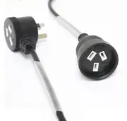 DL 10 Meters Black Piggyback Plug Main Power Extension Cord 240V 3 Pin 10A 1.0mm Cable