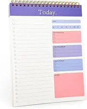 Ztowoto Daily Planner For Productivity52 Days Spiral To Do List Notebook，Undated Student Daily Planner 6.8 * 9.7inch ，To Do List For Planning,Daily Goals,To Do List Pad(Purple)