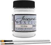 Jacquard Products White Textile Color Fabric Paint Made in USA - JAC1123 2.25-Ounces - Bundled with Brush Set