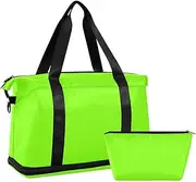 Lawn Green Chartreuse Solid Color Pure Plain Travel Tote Gym Bag Carry On Shoulder Weekend Tote with Toiletry Bag for Trekking Large Capacity, lawn green chartreuse Solid color Pure Plain, 1 size
