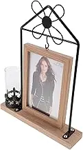QUMIIRITY Creative Double Sided Photo Frame for Tabletop Display Plant Specimen and Photo Holder Home Decoration with Hanging Hook Stylish Metal Rack Design