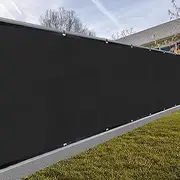 [SUNNY GUARD] Privacy Screen Fence 8' x 50' Black Heavy Duty Dustproof Denoise Fencing Mesh Fabric Shade Net Cover for Outdoor Wall Garden Yard Pool Deck(We Make Custom Size)