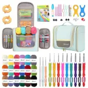 Crochet Kits with Bag, Beginner Crochet Kits Includes 18 Yarn Skeins & 12 Erg...
