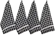 DII 100% Cotton, Machine Washable, Ultra Absorbant, Basic Everyday 16 x 26 Terry Kitchen Dish Towel, Set of 4- Black Check