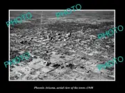 OLD POSTCARD SIZE PHOTO PHOENIX ARIZONA, AERIAL VIEW OF THE TOWN c1940 1