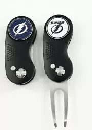 GOLF SWITCHBLADE NHL TAMPA BAY LIGHTNING DIVOT REPAIR TOOL + Ballmarker Black