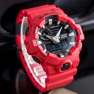 【CASIO 卡西歐】G-SHOCK 強悍粗曠時尚潮流錶-紅(GA-700-4ADR)