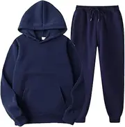 Hoodies Sweatsuit 2 Piece Set,Solid Color Casual Long Sleeve Two Piece Sets for Women | Women 2 Piece Outfits Sets, Women's Sweatsuit for Outdoor Activity Buniq