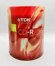 TDK CD-R Spindle 100 Pack 700 mb 52x 80 min Recordable Burnable Discs NEW SEALED