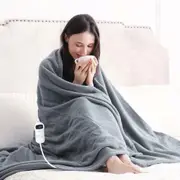Washable Electric Heated Blanket Fleece Throw Rug in 3 colors