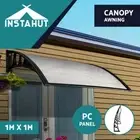 Instahut Window Door Awning 1mx1m Transparent Board Hollow Panel Sheet Frame