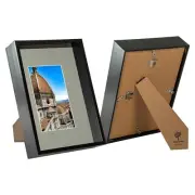2x Black A4 (8" x 12") 3D Deep Box Frames with Grey A5 Mount Shadow Display