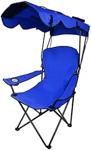 Canopy Chair Foldable W/Sun Shade Beach Camping Folding Outdoor Fishing Blue