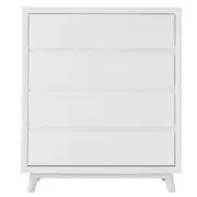 [James Lane] Morgan Oak Tallboy White - 4 Drawer