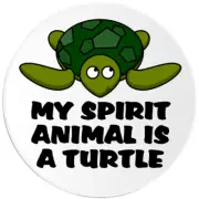 My Spirit Animal Is A Turtle - Circle Sticker Decal 3 Inch - Cute Kawaii