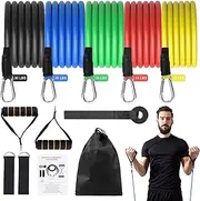 Exercise Resistance Bands，Resistance Bands Set，Polygon Resistance Bands with Latex Handles,for esistance Training、 Physical Therapy、Home Workouts