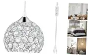 Plug-in Crystal Chandelier Lighting with Long Cord 13.12ft and On/Off Switch,