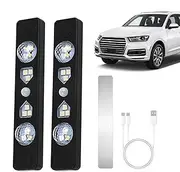 2pcs Interior Car Lights, USB Rechargeable Motion Sensor LED Lamp, Magnetic Multicolor C-ar Ambient Lighting, Cool Vehicle Accessories for Rvs, and Trucks