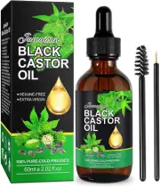 HOMIEST Jamaican Black Castor Oil for Castor Oil Pack & Eyelashes and Eyebrow...