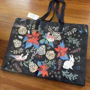 VERA BRADLEY Winter Forest Rabbit Zip Top Large Market Tote Reusable Bag NWT