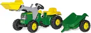 John Deere Rollykid John Deere Classic Pedal Tractor (With Trailer & Loader) ...