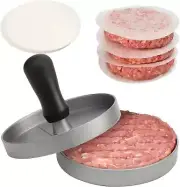 Non-Stick Burger Press with Wax Paper, Aluminum Hamburger Patty Maker