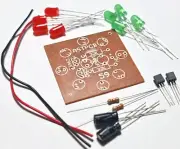 Transistor Multivibrator 8 LED round Flash Circuit PCB DIY KIT Free Study Guide