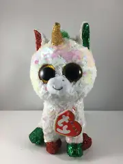 Ty Christmas Flippables 6" STARDUST the Unicorn Beanie Baby Sequins Plush MWMTs