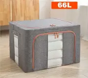 Clothes Storage Box Organizer Oxford Cloth Bed Sheet Foldable - Grey 66L