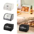 Metal Bread Box Bread Bin with Roll Lid for Pantry Bakery Coffee Shop