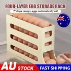 Four-Layer Egg Storage Rack, 4 Tiers Egg Holder Auto Rolling Fridge Organizer