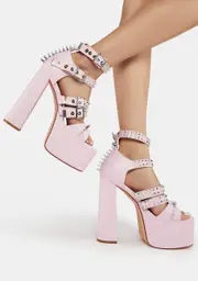 [AZALEA WANG] Pink Remy Platform Heels