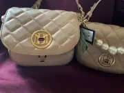 Badgley Mischka Beige Mini Quilted Turn-Lock handbagWomens