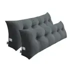 SOGA 2X 100cm Dark Grey Triangular Wedge Bed Pillow Headboard Bedside Tatami