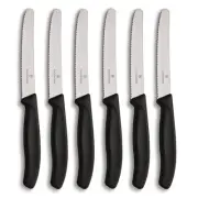 Victorinox - Multi-Purpose Knife Black 11cm Set of 6 (Made in Switzerland)