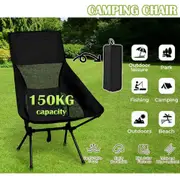 OZNALA Camping Black Chair Folding Outdoor Portable Lightweight Beach Picnic Chair Fishing