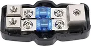 Haofy 2-Way Mini-anl Distributor Block with Fuse, Stainless Construction, Wide Applications, Efficient Power Transmission, PC and Metal Material, Applicable for ST