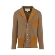 [Valentino] Valentino-Light Brown Virgin Wool Cardigan-Uomo L STAND