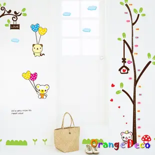 【橘果設計】可愛樹熊身高尺 壁貼 牆貼 壁紙 DIY組合裝飾佈置