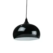 Kirby Inverted Bowl Metal Cord Drop Pendant Light Lamp - Black.