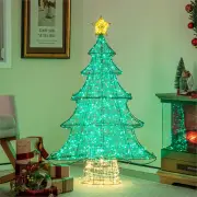 Costway124CM Pre-lit Artificial Christmas Tree with 520 LED Lights for Garden-2 pieces