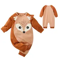 在飛比找PChome24h購物優惠-【Mesenfants】橘底狐狸 童裝 長袖嬰兒服 嬰兒連身