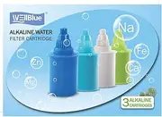Alkaline Water Replacement Filter 3 Pieces - Pioneer in the Market WellBlue Compatible with many Brands (Light Blue)