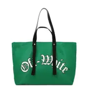 Off-White Logo Printed Mesh Top Handle Bag One size Green