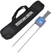 Digital Grain Humidity Meter Portable LCD Display Multifunctional Grain Humidity Detector for Wheat Corn Rice Soybean ABS Stainless Steel 458mm
