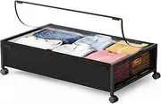 Under Bed Storage with Wheels，1 Pack Under Bed Storage Containers,Underbed Shoe Storage Bedroom