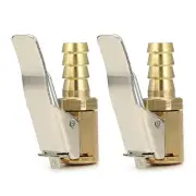 2pcs 8mm Open Flow Straight Lock-On Air Chuck Car Tool For Tire Inflator