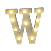Catzon Decorative Led Light Up Number Letters White Plastic Marquee Number Lights Sign Party Wedding Decor Battery Operated (W)