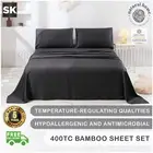 Natural Home Bamboo Hypoallergenic Flat Fitted Sheet Set Charcoal Super King