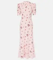 [Alessandra Rich] Alessandra Rich Embellished silk midi dress AU 14 pink
